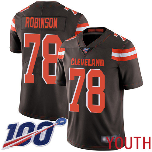 Cleveland Browns Greg Robinson Youth Brown Limited Jersey #78 NFL Football Home 100th Season Vapor Untouchable